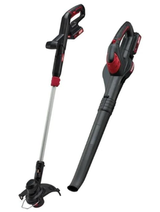 lot 32 image: Hyper Tough 20V Max Cordless Combo Kit, 10-Inch String Trimmer & 130Mph Sweeper
