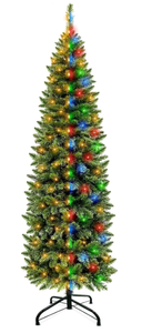 lot 345 image: Turnmeon 8 Modes Timer & Dual Color Switch Prelit Pencil Christmas Tree