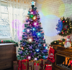 lot 354 image: Juegoal Pre-Lit Optical Fiber Christmas Artificial Tree, RGB Color Changing LED Lights
