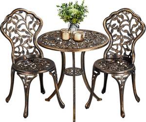 lot 475 image: Yaheetech 3-Piece Outdoor Bistro Set wLeaf Design