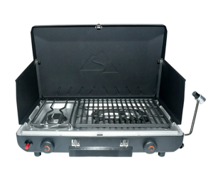 lot 478 image: Ozark Trail Propane 2-in-1 Portable 2 Burner Grill Camp Stove