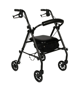 lot 490 image: Equate Rolling Walker for Seniors, Rollator with Seat and Wheels, Black, 350 lb Capacity