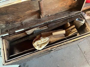 Vintage wood tool box wcontents