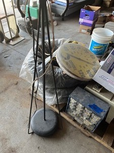 Router table, tires, orbital sander, misc