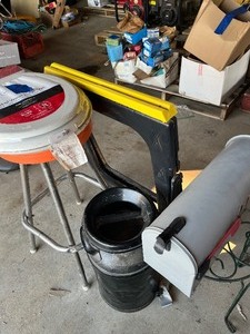 Stool, mailbox ,saw horses, cream can