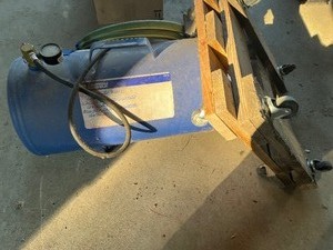 Air tank, hose, dollies