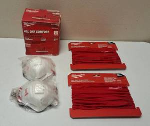 MILWAUKEE Safety Supplies  (100) Milwaukee Ear Plugs (6) Milwaukee  N95 Valved Respirator with Gasket (2) Milwaukee  Multi-Functional Neck Gaiter