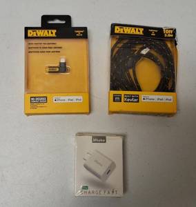 DEWALT  & MKEKE  Audio Adapter, USB LIGHTING Cable, USB Fast Charger