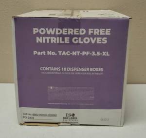 GLOBAL SOLUTIONS -TAC BRAND- POWDER Free Nitrile Gloves (10 Boxes) SIZE XL