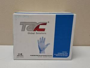GLOBAL SOLUTIONS -TAC BRAND- POWDER Free Blue Gloves (10 Boxes) SIZE L