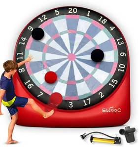 SWOOC Games   Giant Kick Darts (Over 6ft Tall) with - Jumbo Soccer Darts with Air Pump