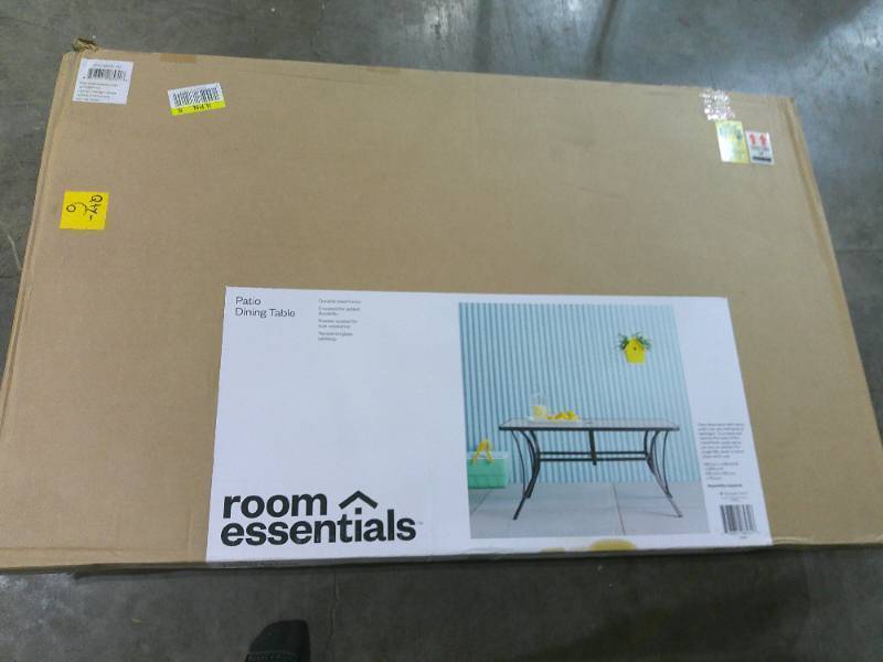 lot 23 image: Room Essentials 6 Person Glass Rectangle Patio Dining Table