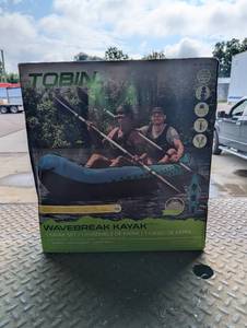 lot 2 image: Tobin Sports Wavebreak Inflatable 2-person Kayak-Blue
