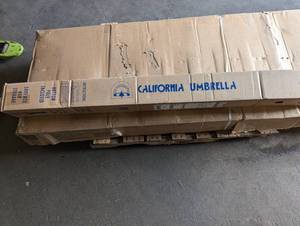 lot 14 image: California Umbrella Market Patio Umbrella-Blood Orange
