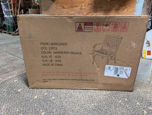 lot 29 image: 2ct Covington Outdoor Dining Chairs - Hammered Bronze