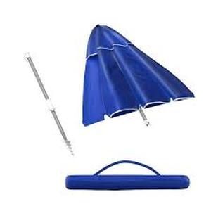 lot 61 image: PURE GARDEN Beach Umbrella with 360 Degree Tilt, 7 Ft, Blue