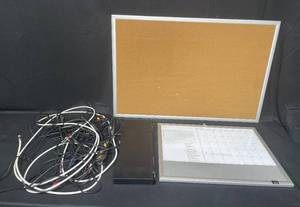 lot 33 image: Panasonic Blu-Ray Disc Player w Various Cables, Cork Board, White Board