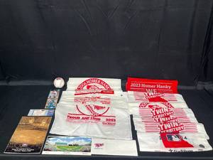 lot 69 image: VTG MN Twins Collectibles and Memorabilia inc S. Erickson and R. Bush Trading Cards, Homer Hankies from Various Years, Twins Ticket from the Metrodome and More