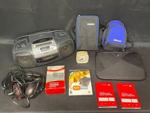 lot 96 image: Portable Boom Box Stereo, Travel Radio, Head Phones, Screen Protectors, Travel Cases and More