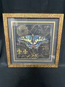 lot 205 image: Framed Butterfly SketchDrawing c Julie Paxton