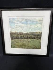lot 206 image: Framed and Matted Green Landscape Print