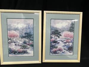 lot 209 image: Pair of Signed & Numbered Lou Roman Watercolors of Trees & Bridge 81900