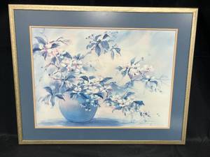 lot 225 image: Signed & Numbered Lou Roman Picture of Floral Arrangement 289700