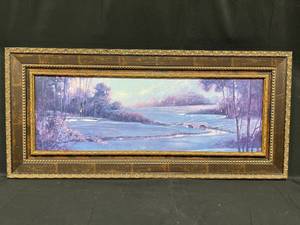 lot 16 image: Framed Picture First Hole by R. Manning Orig Retail Price $239