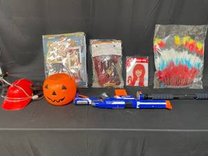 lot 122 image: Beer Dispenser Hat  Halloween Costumes  Nerf Gun