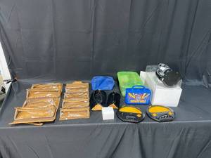lot 123 image: Painting Supplies  2 Organizers  Microscope  Lunch Box and Game