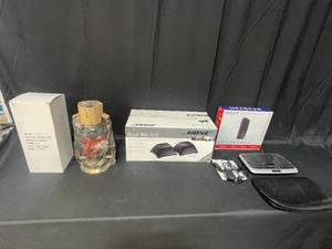 lot 139 image: Bose Link AL8  Hurrican Lantern  Net Gear Router  Sharper Image Radio