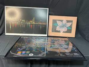 lot 156 image: Transport London Picture  Michel Gustafson Chicago Skyline  Flower Picture