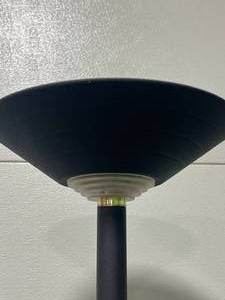 lot 245 image: VTG Black Floor Lamp w Gold Trim & Glass Accents - 6