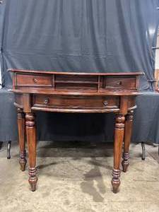 lot 249 image: Antique Hooker Furniture Oval Wood Secretary w Drawer