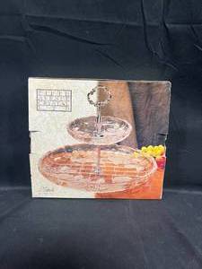 lot 271 image: 14 Two Tier Napoli Serving Tray Fifth Avenue Crystal in Orig Box