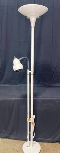 lot 88 image: White Dual Light Floor Lamp