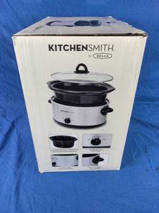 lot 23 image: Brand New KitchenSmith by Bella 6qt Manual Slow Cooker - Stainless Steel
