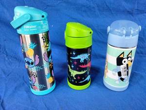 lot 37 image: Set of 3 New Kids Thermos in Disney, Bluey, Dinosaurs