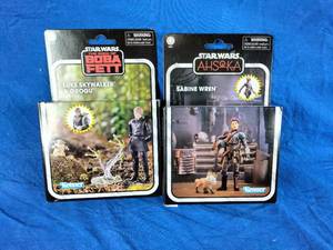 lot 43 image: Brand New Disney Star Wars The Vintage Collection Sabine Wren and Luke Skywalker Deluxe Action Figures