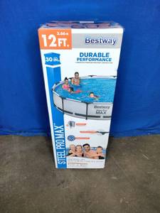 lot 7 image: Bestway Steel Pro MAX 12 x 30 Round Metal-Frame Pool Set