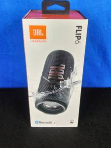 lot 71 image: JBL Flip 6 Portable Waterproof Bluetooth Speaker - Black