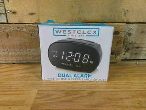 lot 11 image: Dual Alarm Clock Black - Westclox
