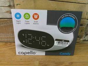 lot 13 image: Candy Glow Alarm Table Clock with Color Changing Nightlight - Capello