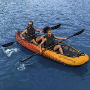 lot 110 image: Tobin Sports Inflatable 2-Person Kayak-Orange