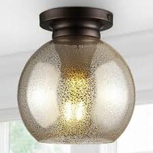 lot 148 image: atlas 7.75 metalglass led flush mount