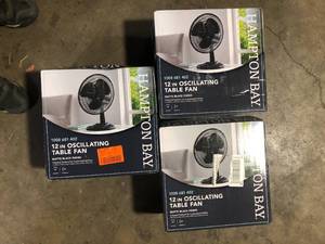 lot 15 image: Lot of Hampton Bay 12 in. 3 Speed Oscillating Personal Desk Fan  Customer Returns See Pictures