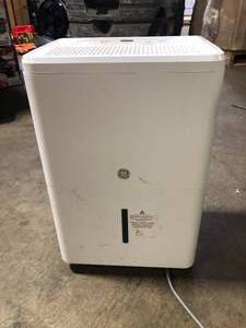 lot 27 image: GE 35 pt. Dehumidifier with Smart Dry for Bedroom, Basement or Very Damp Rooms up to 3000 sq. ft. in White  Customer Returns See Pictures
