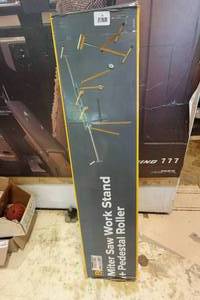 lot 75 image: Miter Saw Work Stand with Pedestal Roller