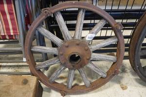 lot 121 image: Early Automotive Wood Wheel