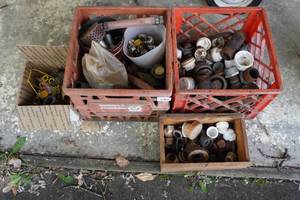 lot 96 image: Assorted Well Caps with Sprinkler System Parts